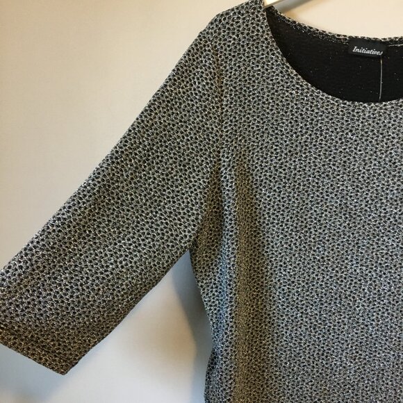 NWT Canadian Sparkly Rockstar Ruched Half Sleeve Top - Picture 5 of 13